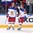 COLOGNE, GERMANY - MAY 7: Russia's Vladislav Namestnikov #90 and Nikita Gusev #97 celebrate after a third period goal against Italy during preliminary round action at the 2017 IIHF Ice Hockey World Championship. (Photo by Andre Ringuette/HHOF-IIHF Images)

